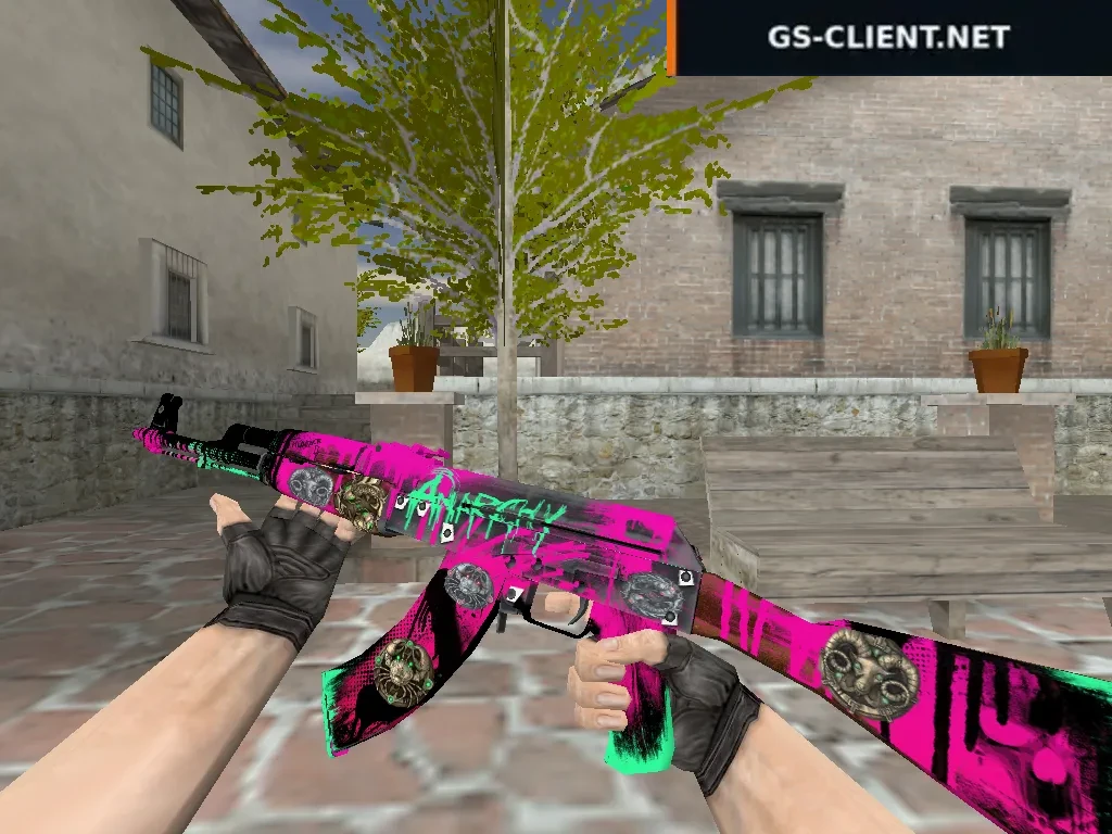 HD AK-47 Neon Revolution с наклейками